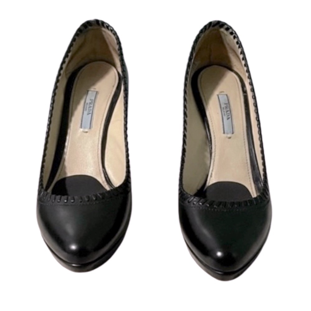 Prada Leather Stitch Pumps Classic Heels - Picture 5 of 6